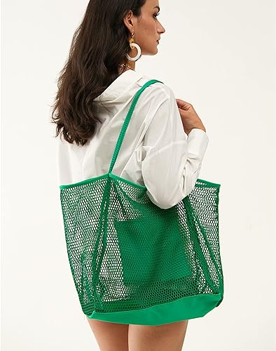 Mesh Beach Tote, Womens Shoulder Handbag, Beach Bag Mesh Beach Tote, Womens Shoulder Handbag, Beach Bag